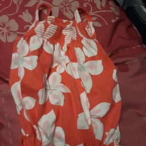 Pink flowered romper